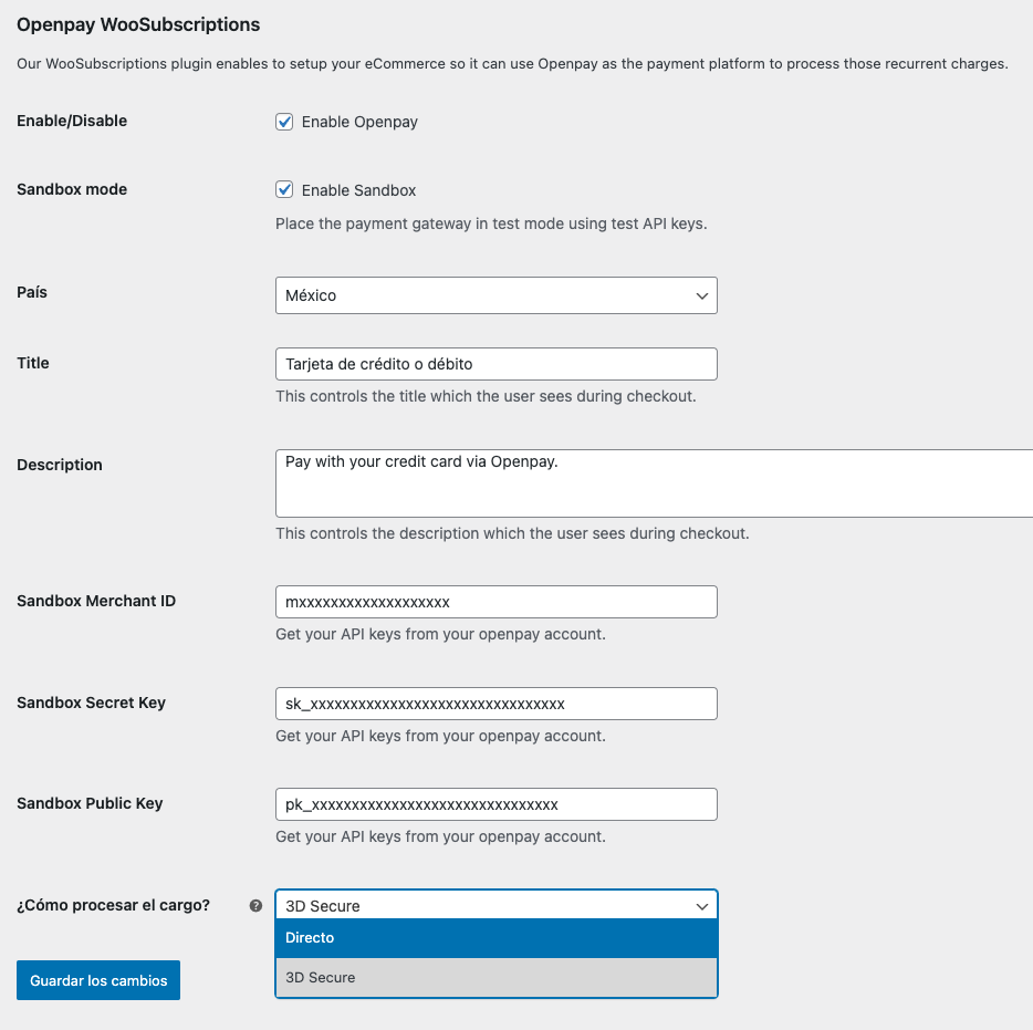 Configuración de plugin Suscripciones paso 5